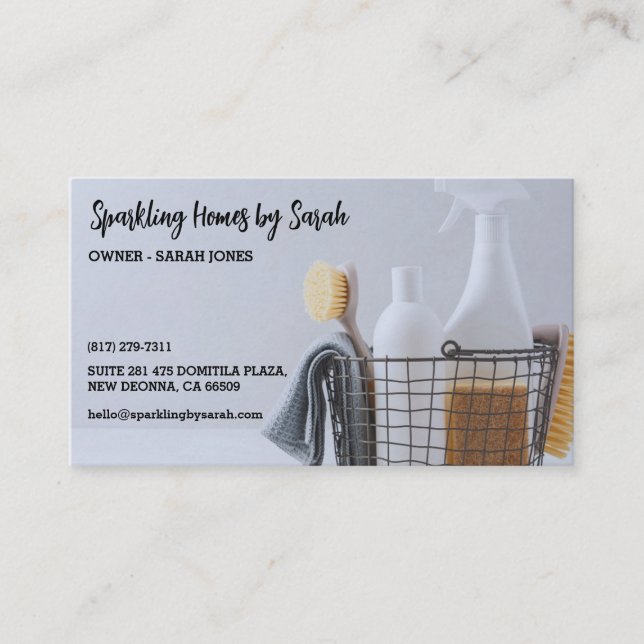 limpeza de casas cartões de visitas (Frente)