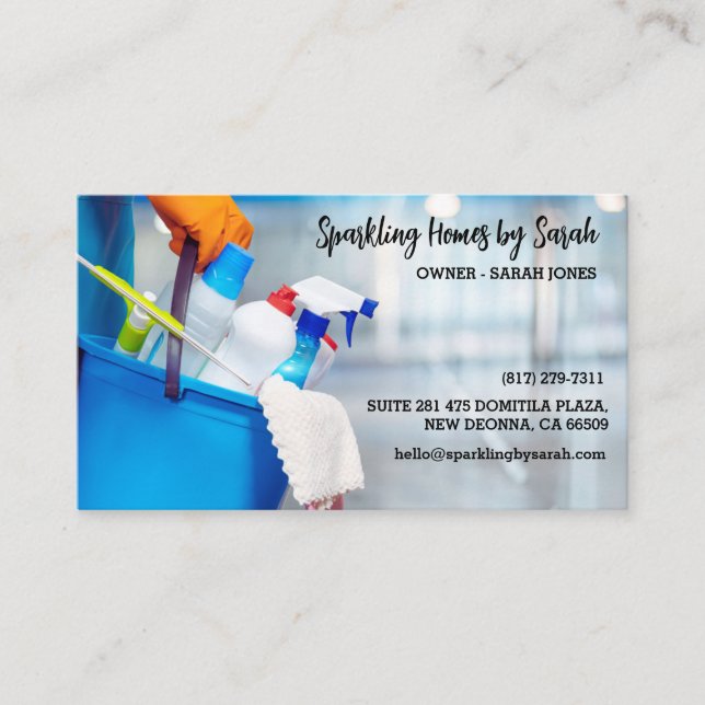 limpeza de casas cartões de visitas (Frente)