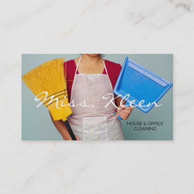 Limpeza doméstica, limpadores Cartão de visita (Frente)