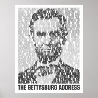 Lincoln/Gettysburg Texto Poster Mosaico