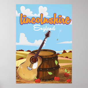 Lincolnshire England vintage travel poster