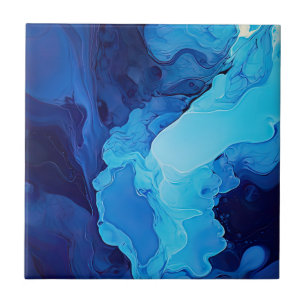 Linda Abstrato Azul Arte Artística Moderna Fluida