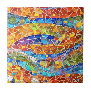 Linda Abstrato do Arco-Íris Faux Arte do Mosaico