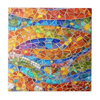 Linda Abstrato do Arco-Íris Faux Arte do Mosaico