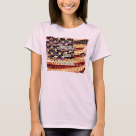 Linda América, Rosa, Camiseta Feminina Patriótica