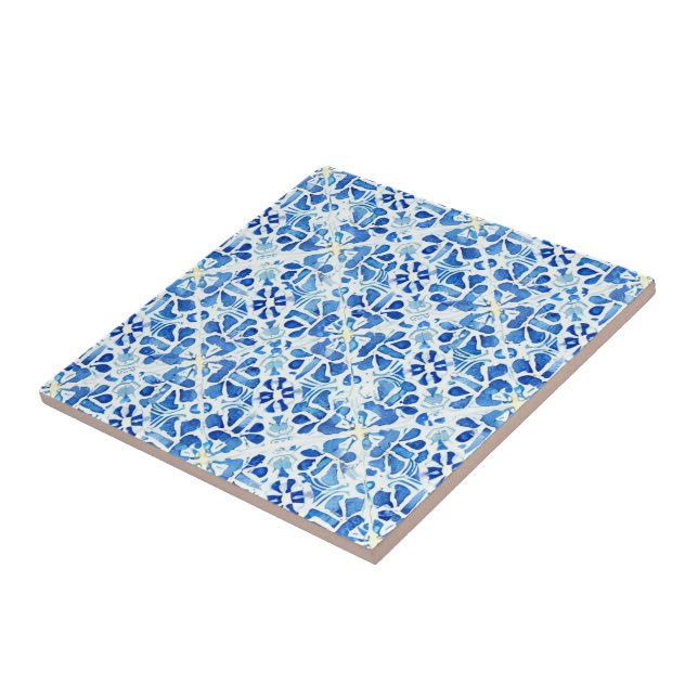 Linda aquarela azul esbranquiçada pálida (Lateral)