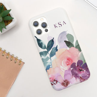 Linda Aquarela Florais Botânicos + Monograma