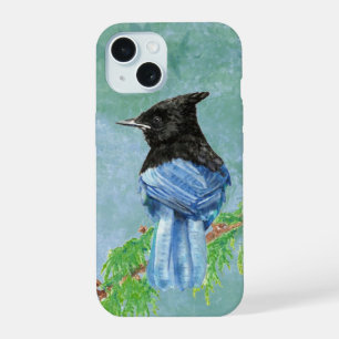 Linda Aquarela Stellar Jay Bird Arte Selvagem