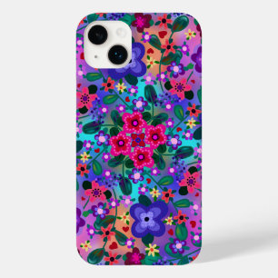 Linda Arte Floral Brilhante Rosa Púrpura