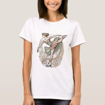 Linda Arte Nouveau Ice Skater Camisa para Mulheres