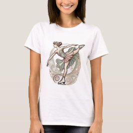 Linda Arte Nouveau Ice Skater Camisa para Mulheres