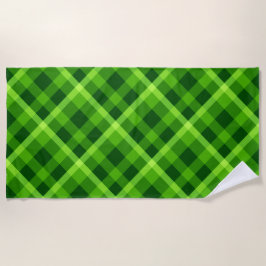 Linda árvore Xadrez verde Praia Toalha