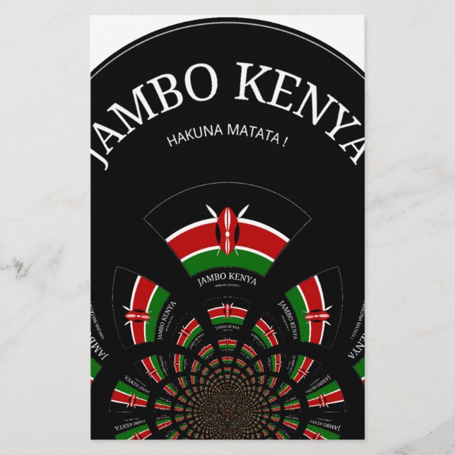 Linda bandeira Preta Vermelha Vermelha do Quênia D (Frente)