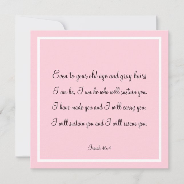 Linda Bíblia Verse Citação Isaiah 46:4 (Frente)