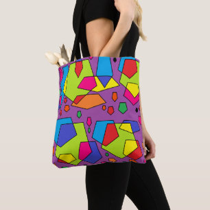 Linda bolsa de tote de cores grandes e crus em rox