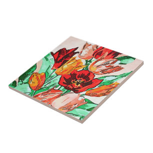 Linda Buquê Floral Tulipa Arte Preta