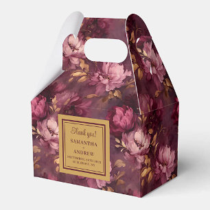 Linda Burgundy Blush Dourado Casamento Favor Caixa