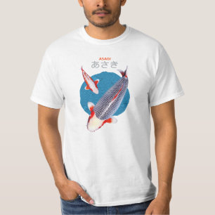Linda Camiseta Asagi Koi Fish - Elegante