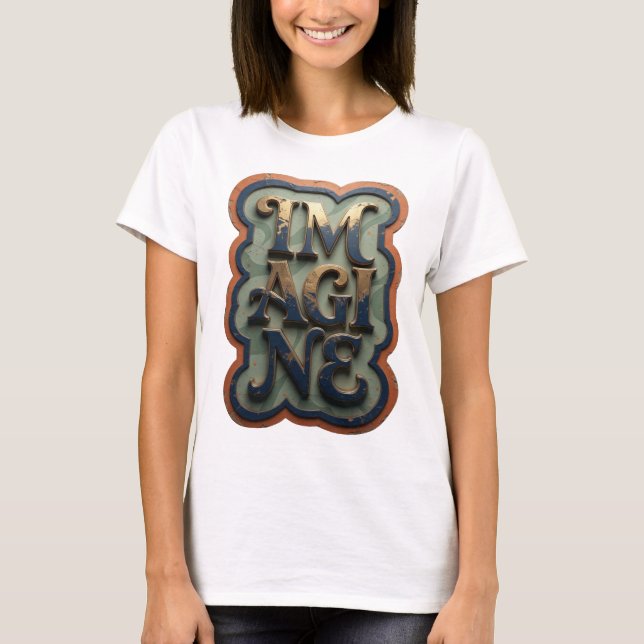 Linda Camiseta IMAGINE Dourada (Frente)