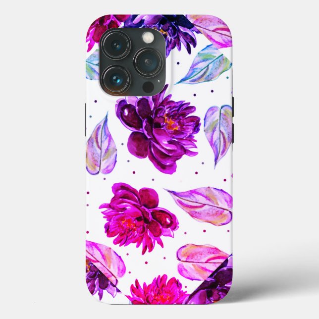 Linda capas de iphone de caixa-mate Floral (Verso)