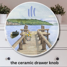 Linda Cena Dock do Lago Watercolor