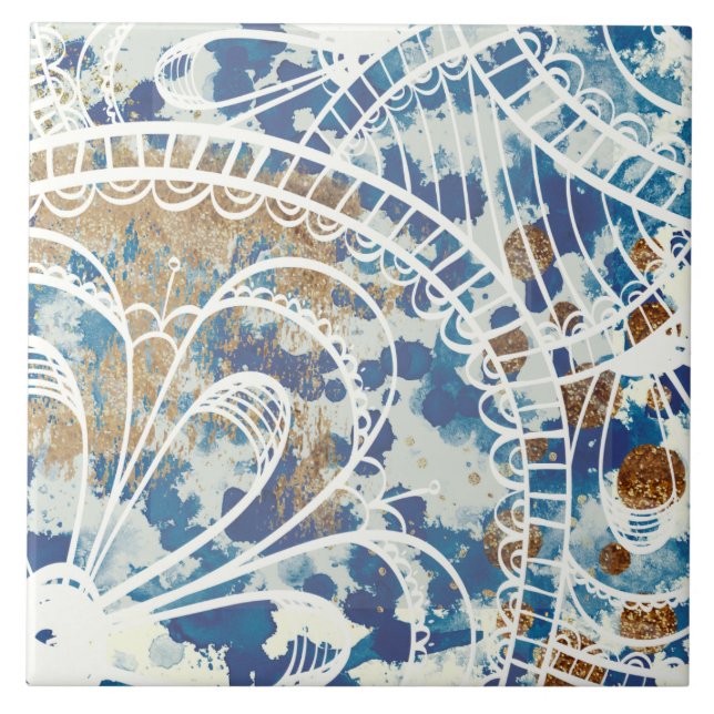 Linda cinza branca-azul padrão de cobre (Frente)