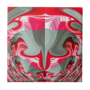 Linda cinza de cinzas vermelhas motif geométrico A