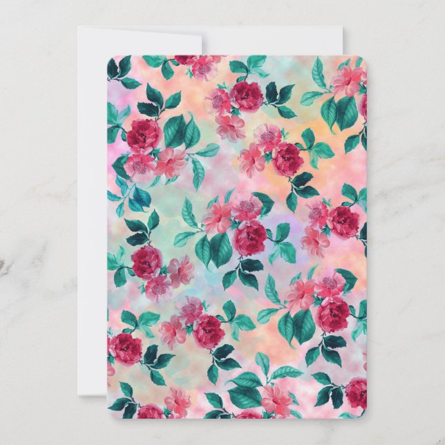 Linda cor-de-água romântica rosa padrão floral (Frente)