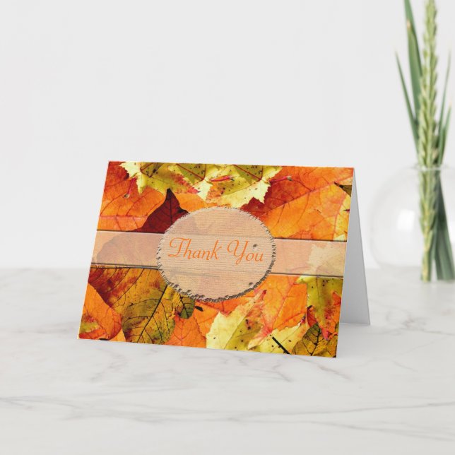 Linda cor de outono deixa cartões de agradecimento (Frente)