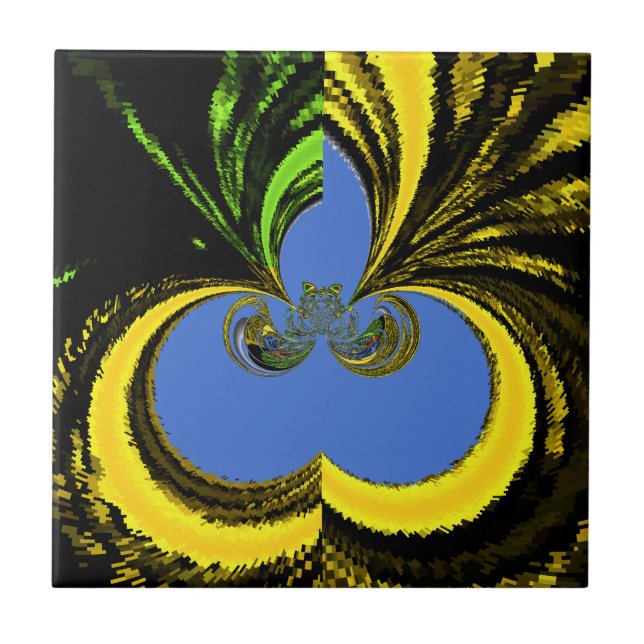 Linda e adorável Arte Amarela e Azul na África do  (Frente)