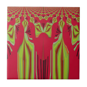 Linda e adorável arte tribal africana vermelha e a