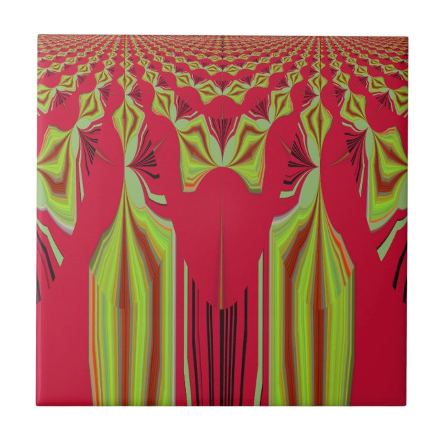 Linda e adorável arte tribal africana vermelha e a (Frente)