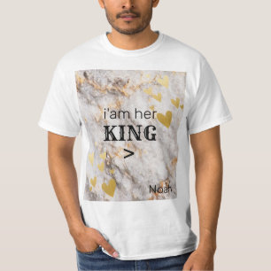 Linda e doce Camiseta do Rei-RAINHA