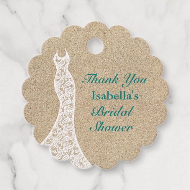 Linda etiqueta de agradecimento de chá de noiva de (Frente)