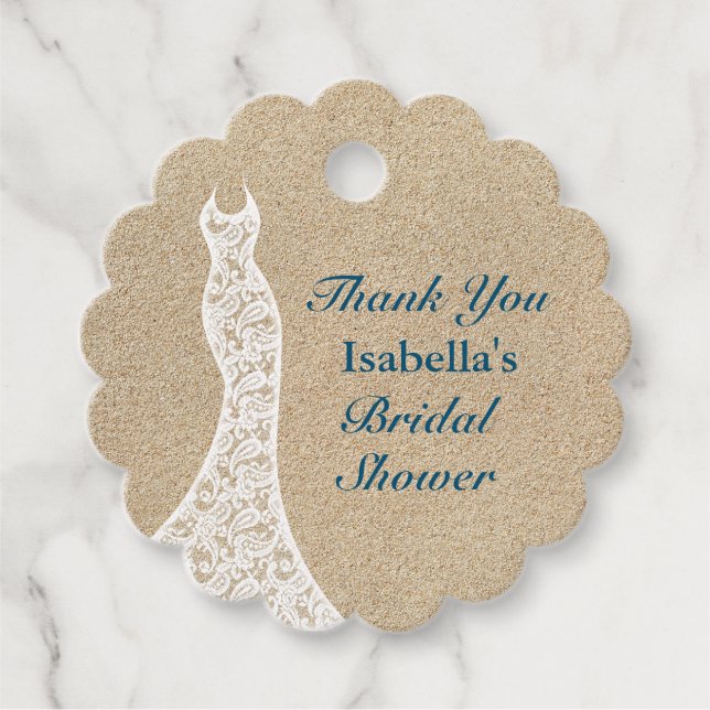 Linda Etiqueta de Agradecimento de Chá de Noiva de (Frente)