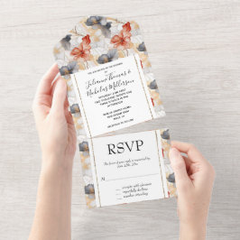 Linda feminina Peach Blue e White Floral