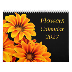 Linda Flor de Laranja Preta Calendário da Natureza