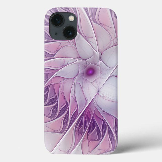 Linda Flor Rosa Moderna Abstrato, Arte Fractal (Verso)