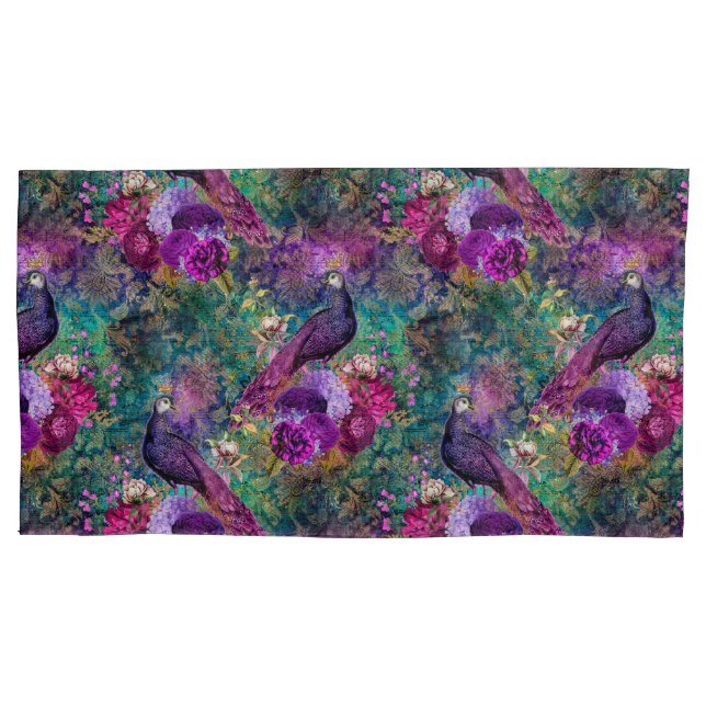 Linda Floral de Peacock Teal Roxo (Frente)