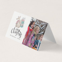 Linda foto de Natal da Raposa de Inverno em aquare