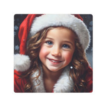 Linda garota sorridente Papai Noel Escandinava