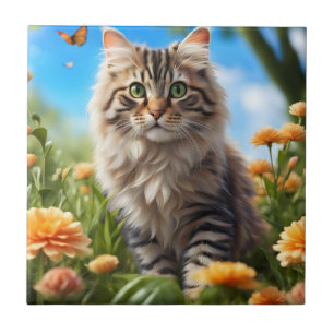 Linda gata de belo jardim