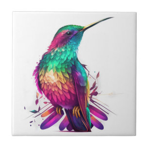 Linda Impressão de Beija-flor em Aquarela Vibrante