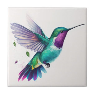 Linda Impressão de Beija-flor em Aquarela Vibrante