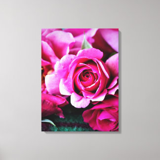 Linda Impressão em Tela de Foto de Rosa Vermelha