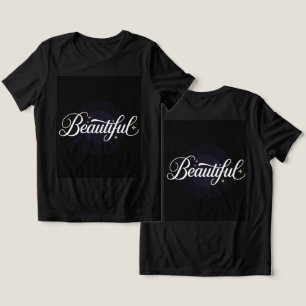 Linda Letra Branca, Dourada Estrelas, Camisa Negra