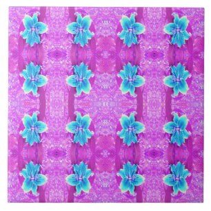 Linda Lírio Stargazer Azul Água no Roxo