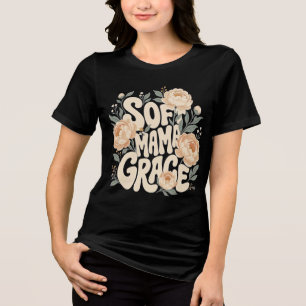 Linda Mamãe Grace Design Floral de Tipografia Retr