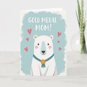 Linda Medalha de Ouro Mamãe Cartão