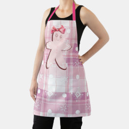 Linda Menina de Biscoito de Gengibre Rosa Natal